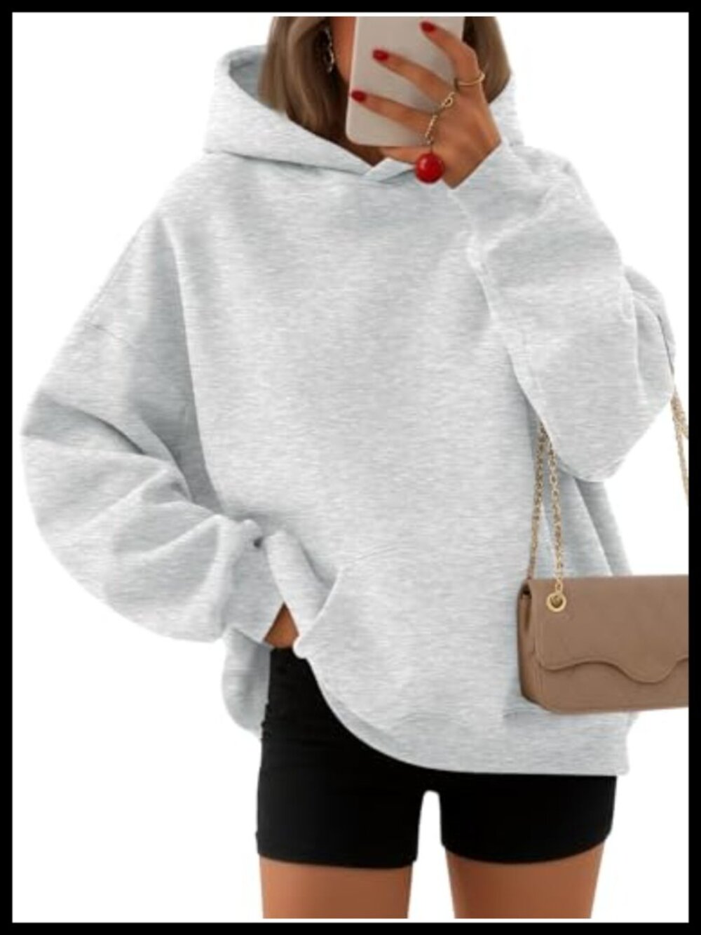 Oversized Fleece Hoodie Sweatshirt Cotton Polyester Pullover Long Sleeve